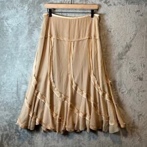 D. Exterior Y2K Midi‎ Skirt Champagne Romantic Balletcore Fairy Grunge MD New
